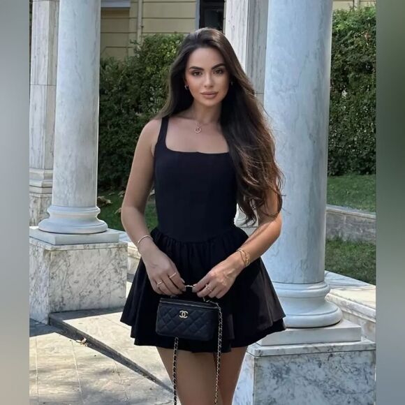 NWT ZARA NEW ZARA 2024 BLACK GATHERED CORSETRY-INSPIRED DRESS  3067/267 800 - Picture 1 of 6